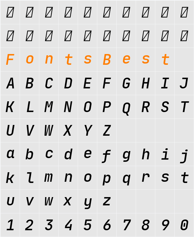 JetBrains Mono Medium Character Map