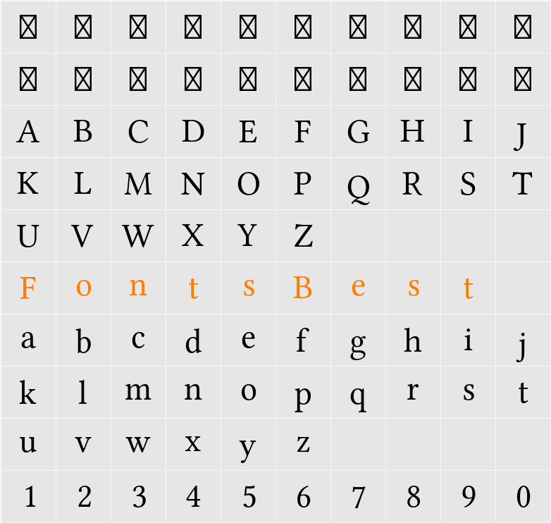 Libertinus Serif Character Map