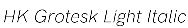 HK Grotesk Light Italic Font Image