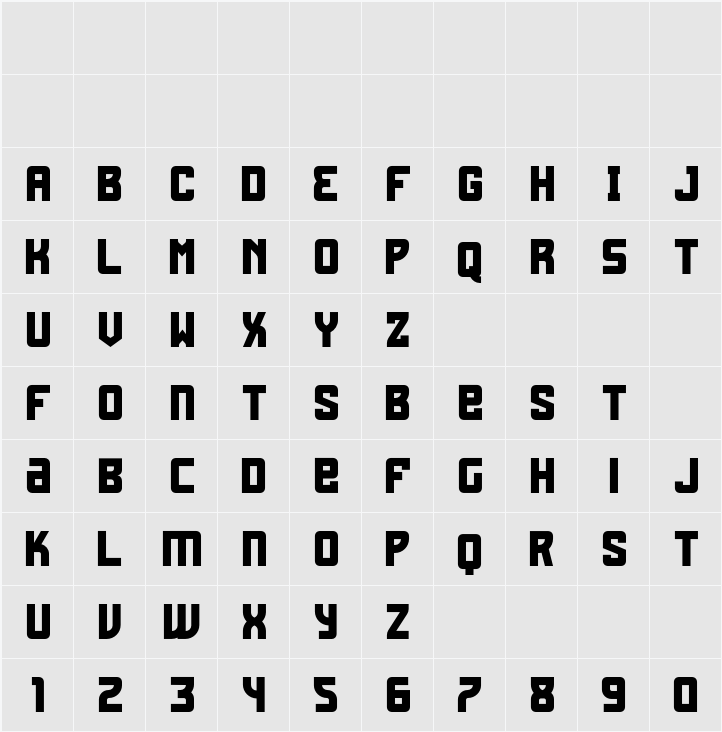 Fagrak Character Map