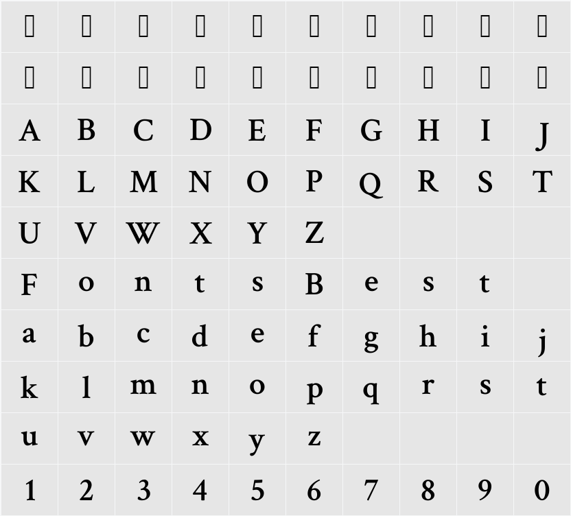 Crimson Text SemiBold Character Map