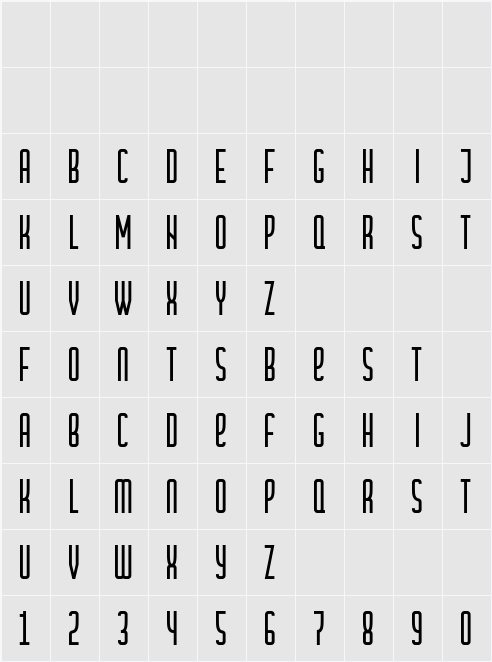 Cramaten Character Map