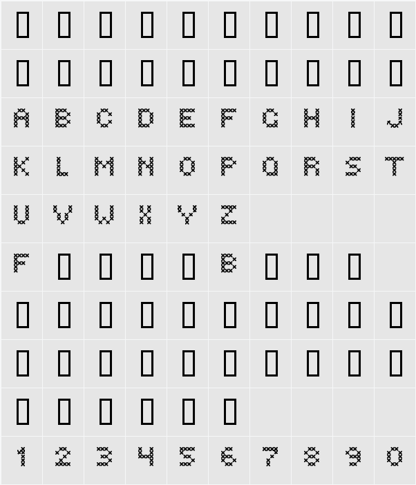 Hovden Stitch Character Map