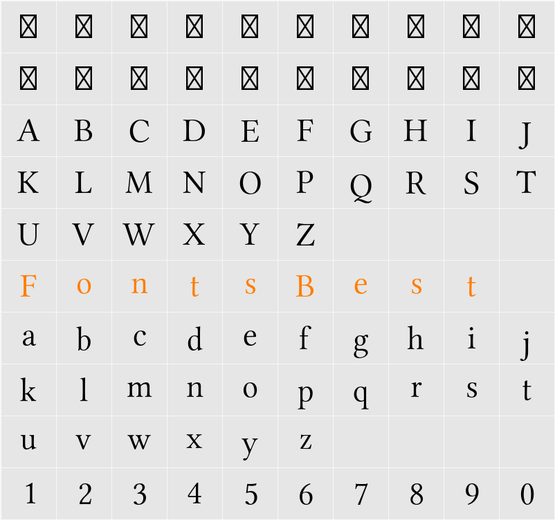 Libertinus Serif Display Character Map