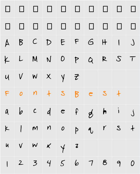 Fofer Character Map