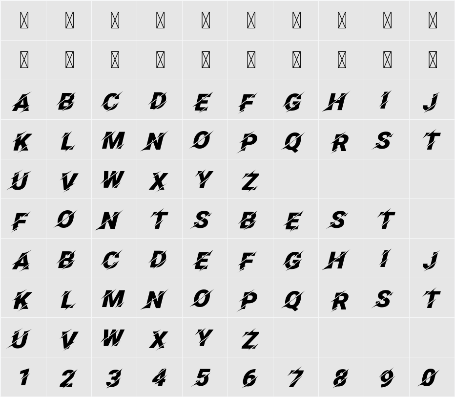 Facon Character Map