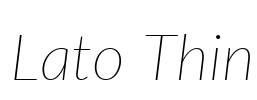 Lato Thin Font Image