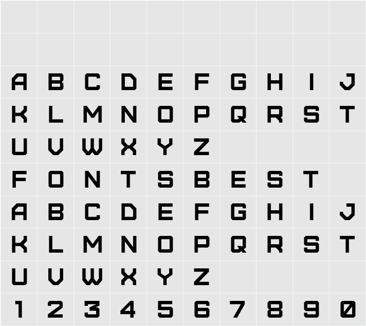 Furore Character Map