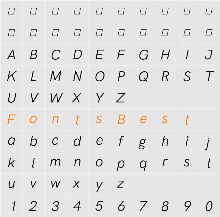 HK Grotesk Character Map