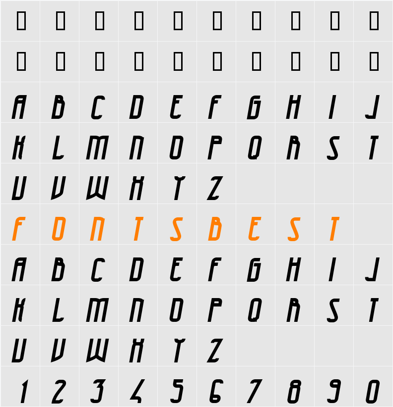 47 Character Map