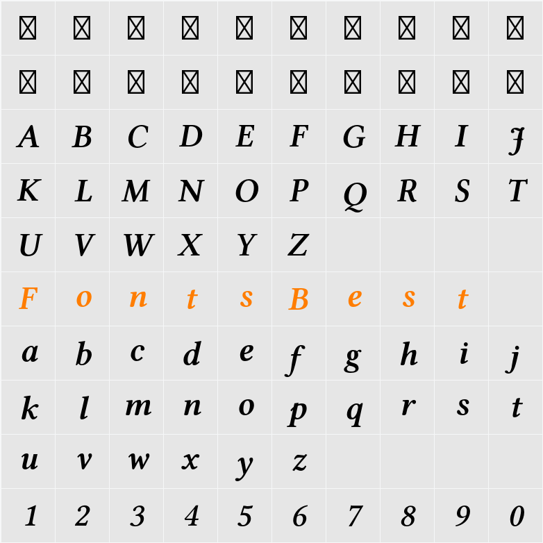 Libertinus Serif Semibold Character Map