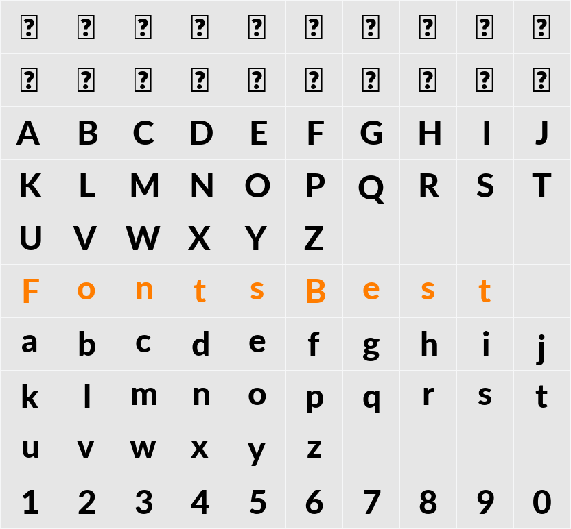 Lato Heavy Character Map