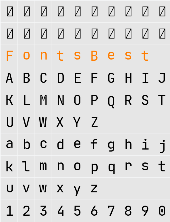 JetBrains Mono Character Map