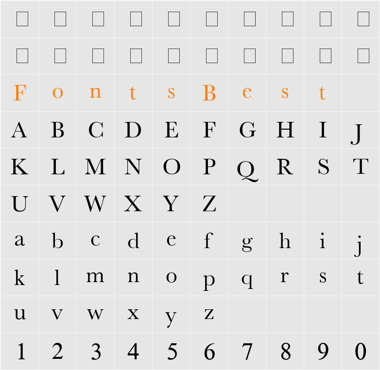 New Athena Unicode Character Map