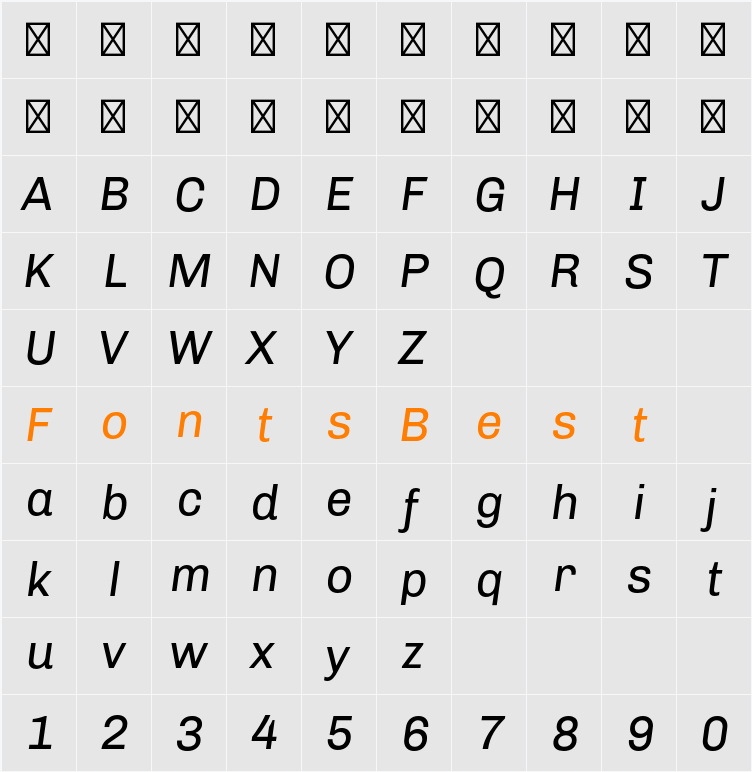 Chivo Character Map