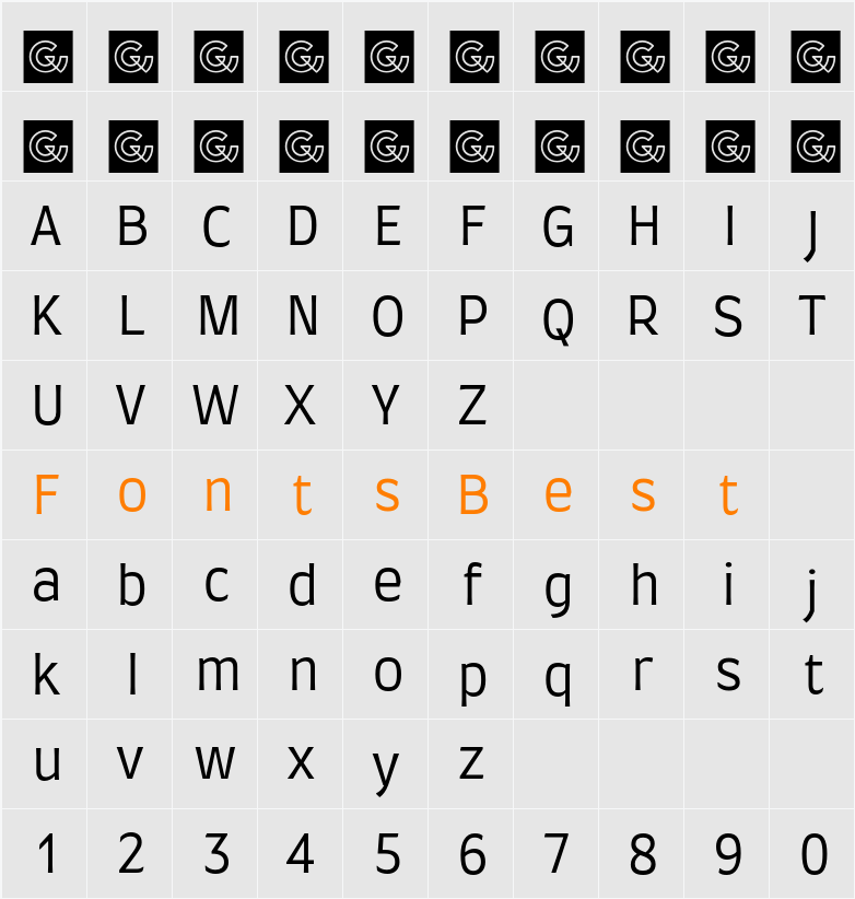 Farro Light Character Map