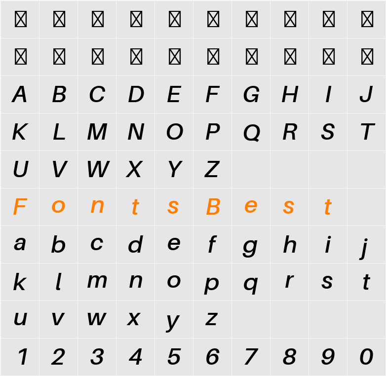 Aileron SemiBold Character Map