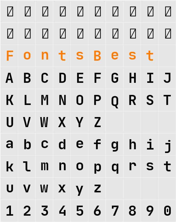 JetBrains Mono Character Map