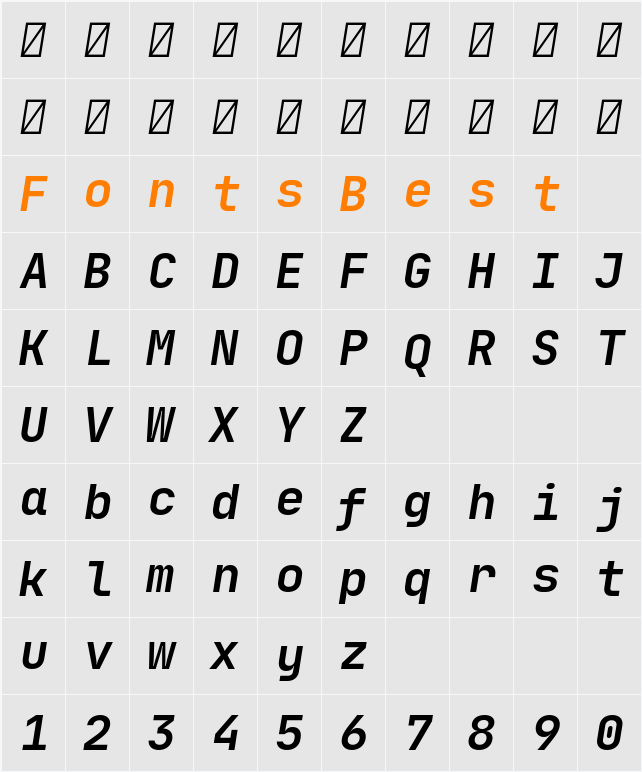 JetBrains Mono Character Map