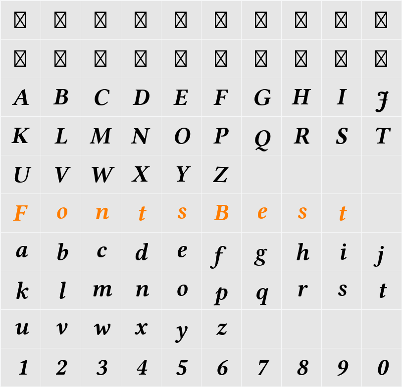 Libertinus Serif Character Map