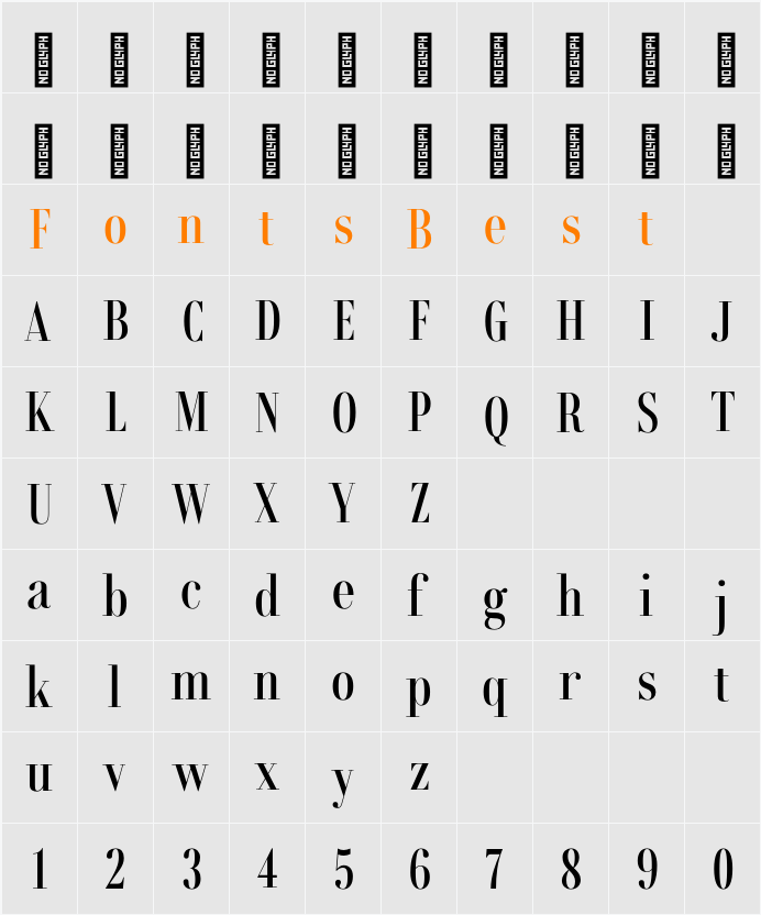 Rondal Semibold Character Map