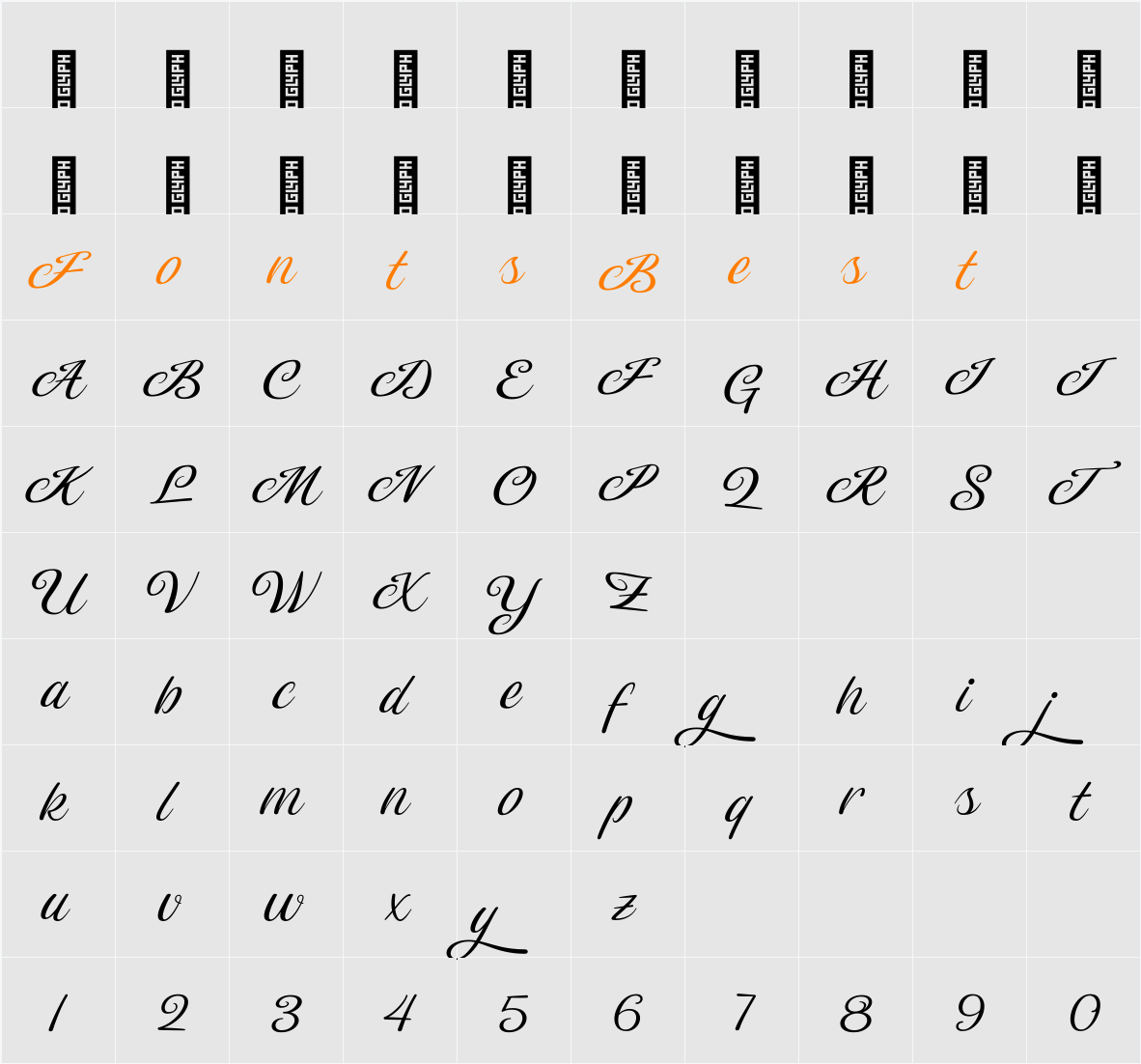 Magiera Script Character Map