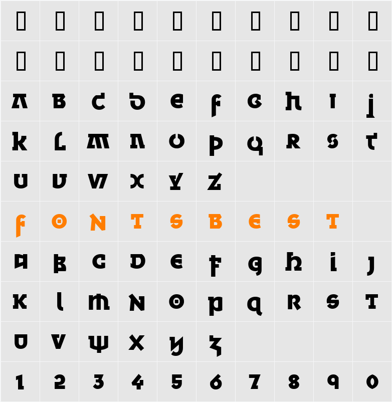 Minska Bold ITC TT Character Map