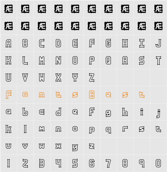 Ataxia Outline BRK Character Map