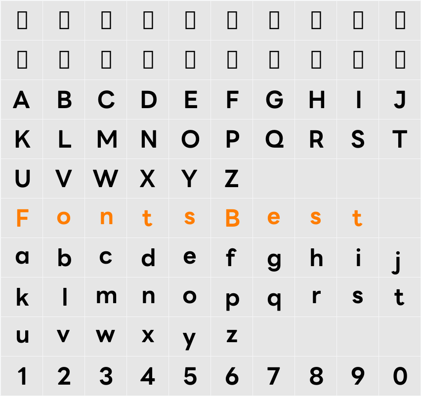 LINE Seed Sans TH Character Map