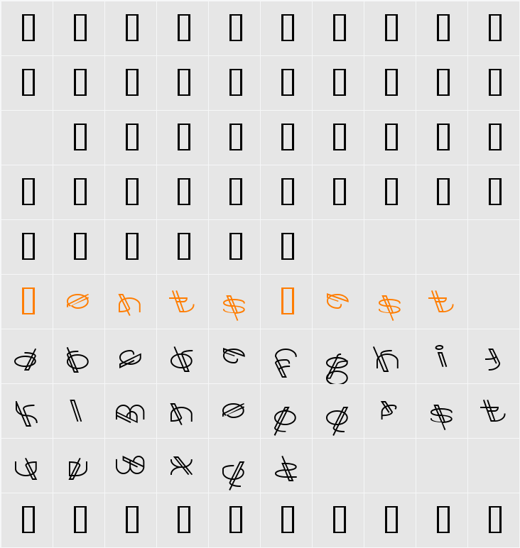 Cracko Deco Character Map