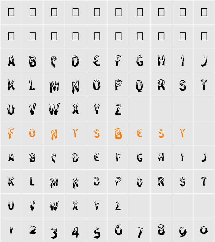 FZ WACKY 27 Character Map