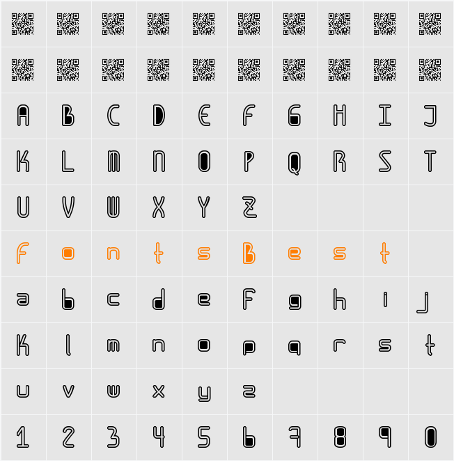 AmplitudesHollowDigitalFilled Character Map