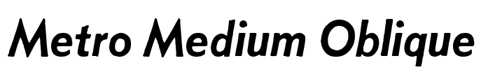 Metro Medium Oblique Font Image