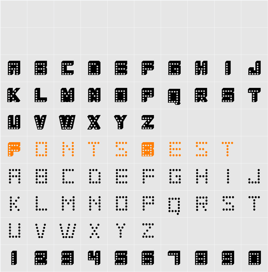 COLOSCOBIK Character Map