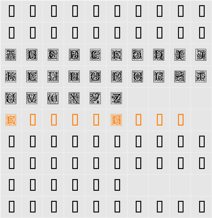 CamelotCaps Character Map