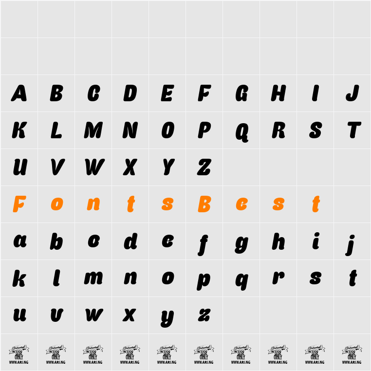 Caprica Sans It Personal Use Character Map