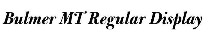 Bulmer MT Regular Display Font Image