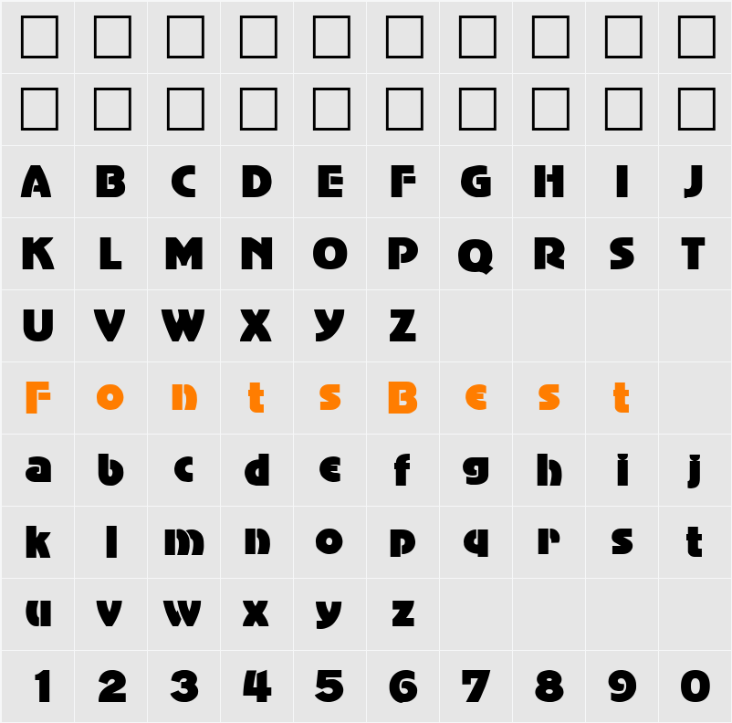 AdvertisersGothic DB Character Map