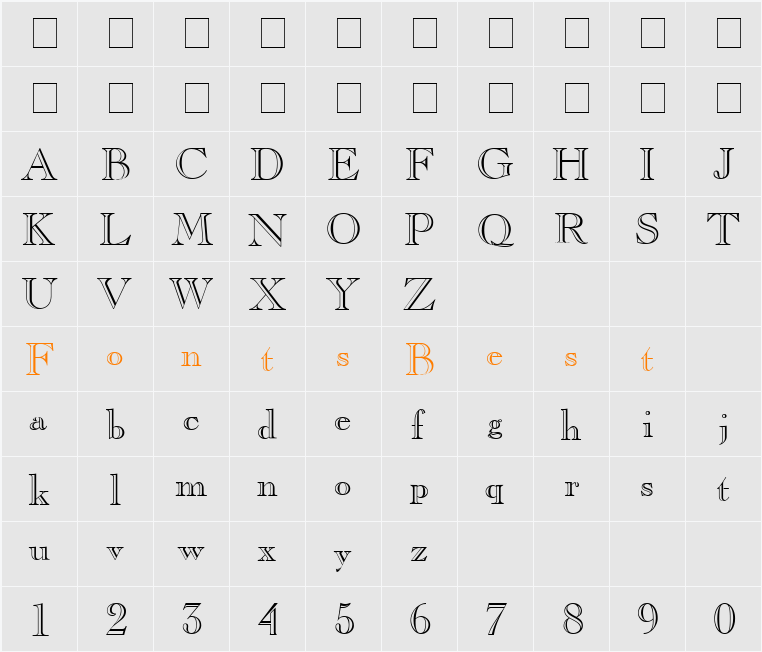 Cas-Open-Face Character Map