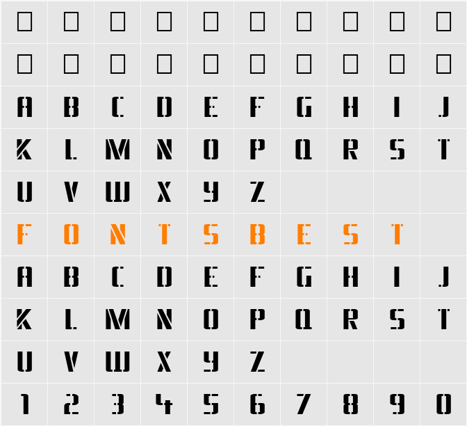 DS Army Cyr Character Map