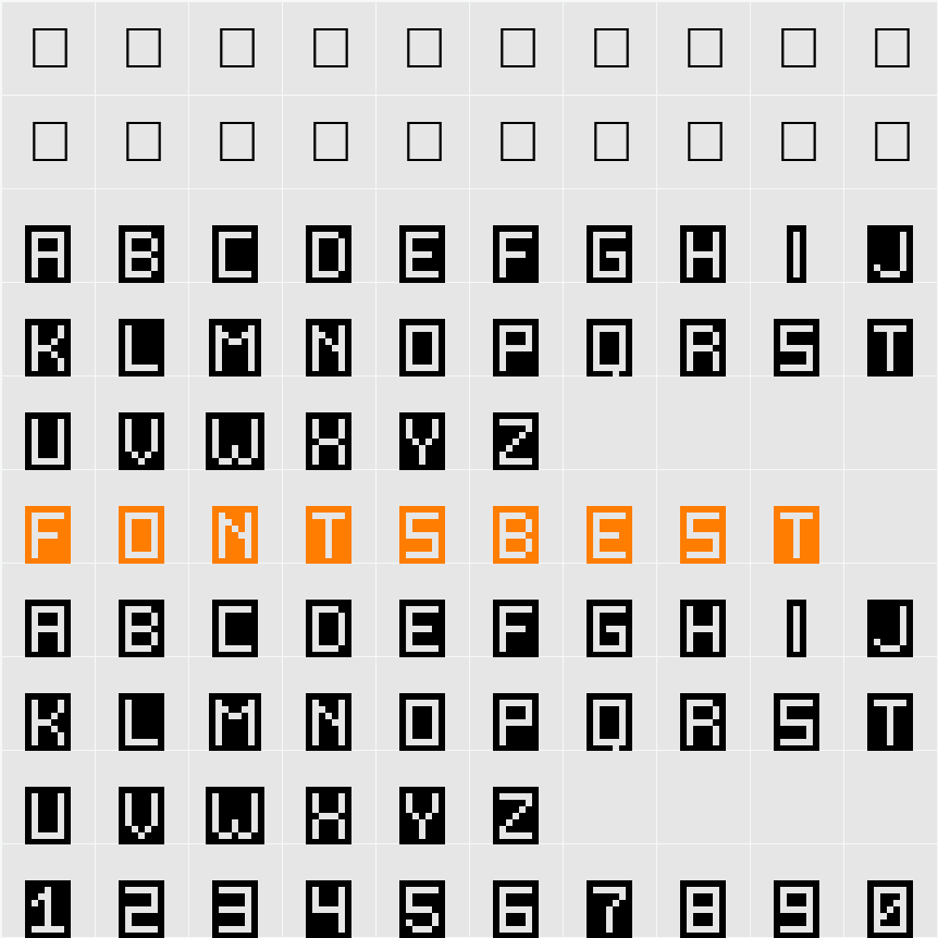 Inverse-SemiBold Character Map