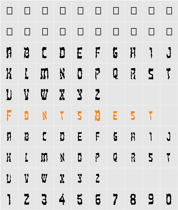 FZ UNIQUE 27 WAVEY Character Map