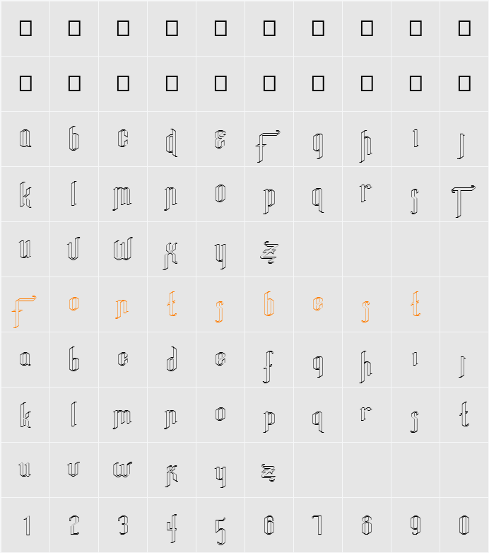 FZ JAZZY 35 HOLLOW EX Character Map