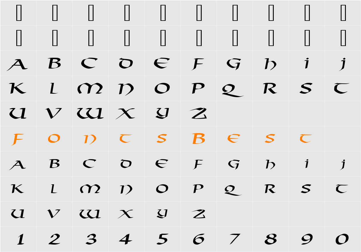 AmorosoSCapsSSK Character Map