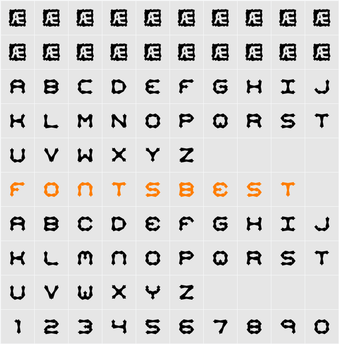 Mishmash ALT2 BRK Character Map