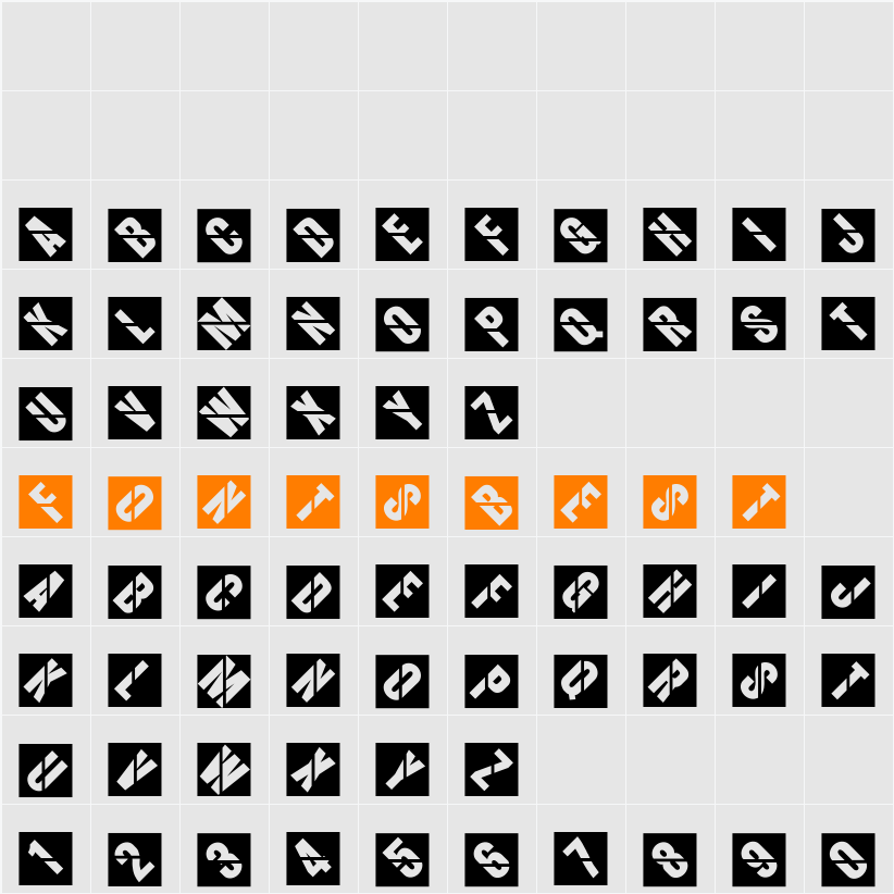 AeroGapBricks Character Map