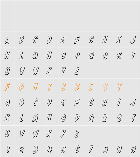 In-House Edition 3D Italic Character Map