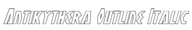 Antikythera Outline Italic Font Image