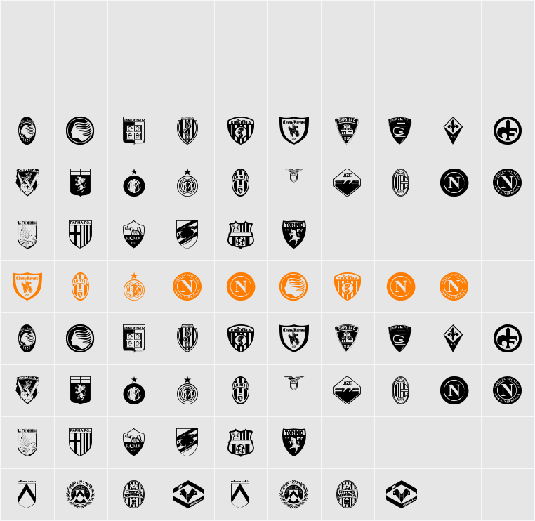 Calcio Character Map