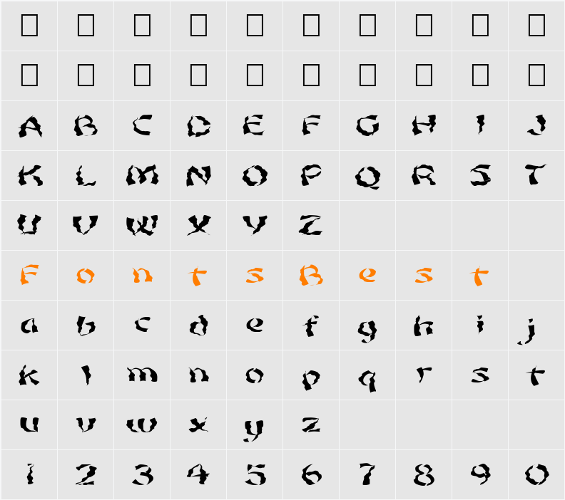 FZ UNIQUE 22 WAVEY EX Character Map